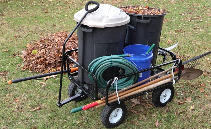 The Shore and Chore cart doing some yard work