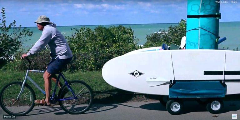 Towing the Shore and Chore cart using the Towing and Adapter Kit